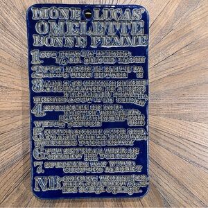 Bennington Pottery Wall Plaque Trivet Dione Lucas Omelette Recipe Cobalt Blue